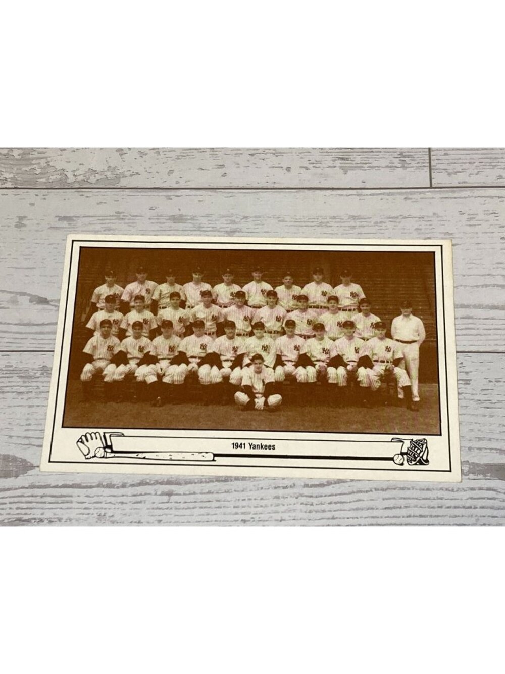 Playball TCMA 1941 New York Yankees Photo Postcard 1983 Team Photo